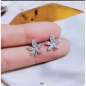 Bông tai bạc hình chiếc lá chất liệu bạc MS060