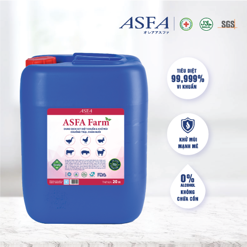 Dung Dịch Vệ Sinh Diệt Khuẩn, Khử Mùi Chuồng Trại, Chăn Nuôi ASFA Farm 20 lít