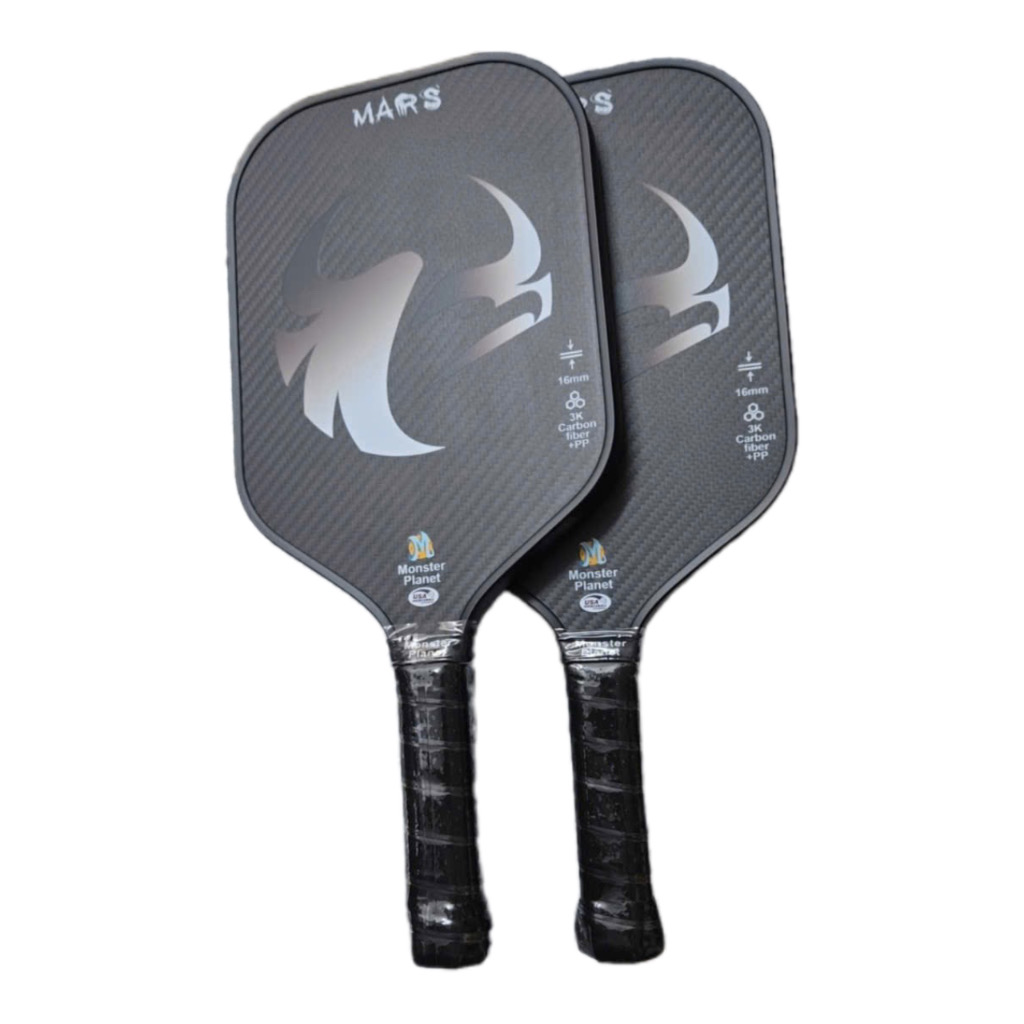 Fee ship 1 Vợt Pickleball Mars Chuyên Nghiệp USAPA Approved. Raw Carbon 3k- mặt vợt nhám, Carbon Đánh Bao Ngon