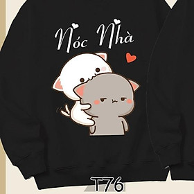 Áo Sweater cặp đôi Mèo mochii nóc nhà, cột nhà dễ thương Mr.Buffalo
