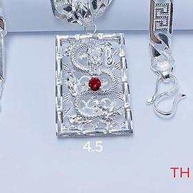 Mặt dây chuyền nam hình rồng bằng bạc đốt trúc