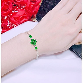 Lắc tay bạc kim tiền mặt cỏ 4 lá MS115