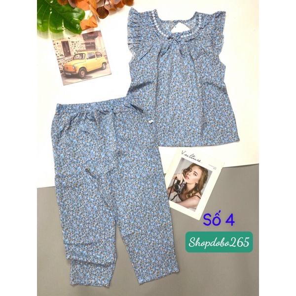 Đồ bộ nữ,đồ ngủ mặc nhà lửng 9 tấc vải lụa mango BL 54 họa tiết hoa nhí siêu cute size đại 61-70kg.
