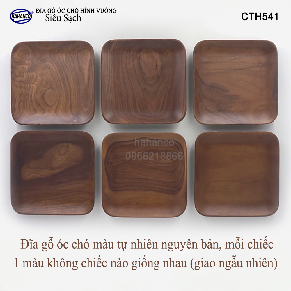 Đĩa vuông gỗ Óc Chó nhập khẩu Mỹ nguyên khối - hàng Xuất Khẩu Châu Âu - CTH541 - đựng đồ ăn/trang trí - đĩa bánh mì/trái cây/ bít tết/ pizza/ phụ kiện chụp ảnh, bày món ăn trong nhà hàng - Sang trọng trên bàn ăn