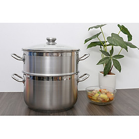 Bộ Nồi Xửng Hấp Fivestar 3 Đáy 26/28/30/32cm Chất Liệu Inox 430 Sáng Bóng, Bền Tốt, Ít Bị Oxy Hóa - Hàng Chính Hãng