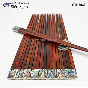 Đũa gỗ Trắc đầu ốc Bào Ngư nhập khẩu Úc (Hộp 10 Đôi) CTH703TV - Tặng kèm hộp đẹp làm quà biếu - Đũa siêu sạch