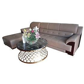 Sofa da góc L Tundo màu kem 2m8 x 1m8