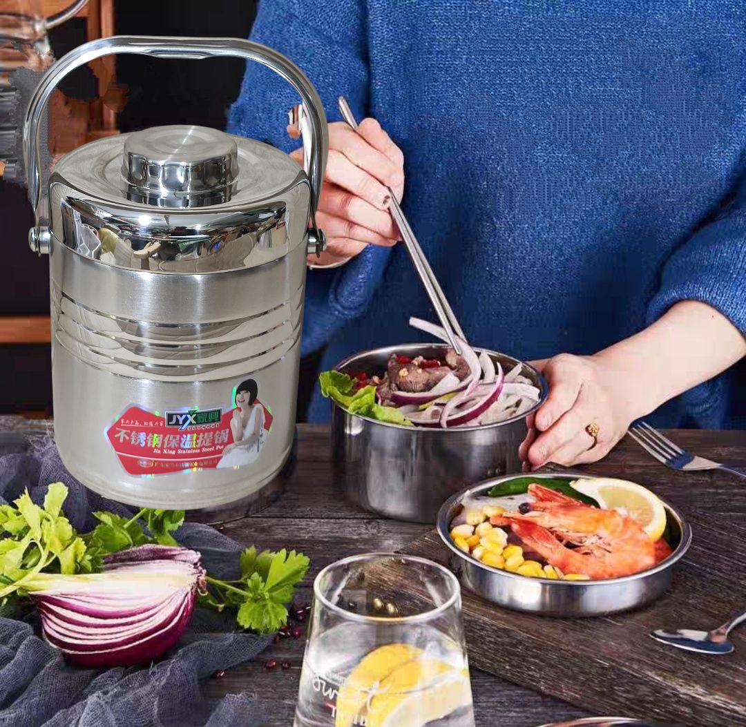 Hộp cơm - JYX ( LOGO CÔ GÁI ) giữ nhiệt chân không 304 bằng thép không gỉ 3 Tầng dung tích 1,3L & 1,9L cho học sinh công nhân văn phòng hộp cơm giữ nhiệt di động hộp cơm siêu bền