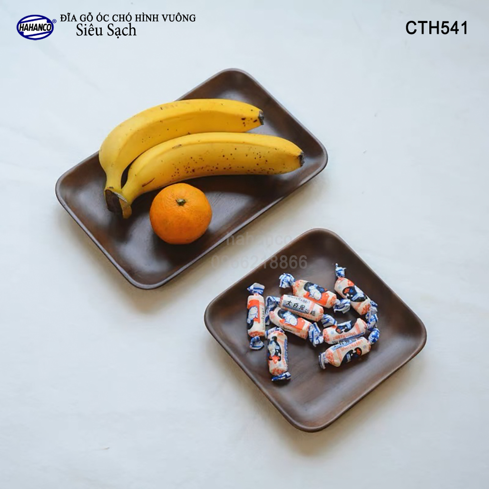 Đĩa vuông gỗ Óc Chó nhập khẩu Mỹ nguyên khối - hàng Xuất Khẩu Châu Âu - CTH541 - đựng đồ ăn/trang trí - đĩa bánh mì/trái cây/ bít tết/ pizza/ phụ kiện chụp ảnh, bày món ăn trong nhà hàng - Sang trọng trên bàn ăn