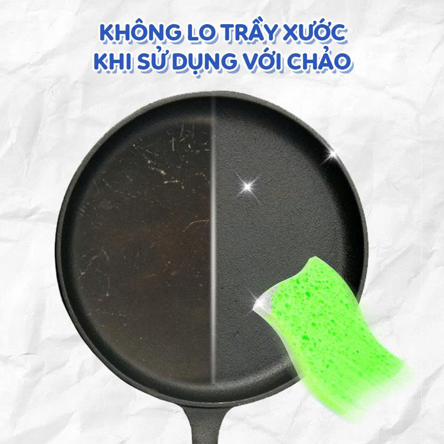 Miếng rửa chén bột gỗ MyJae dễ dàng đánh bay dầu mỡ (3 miếng/gói)