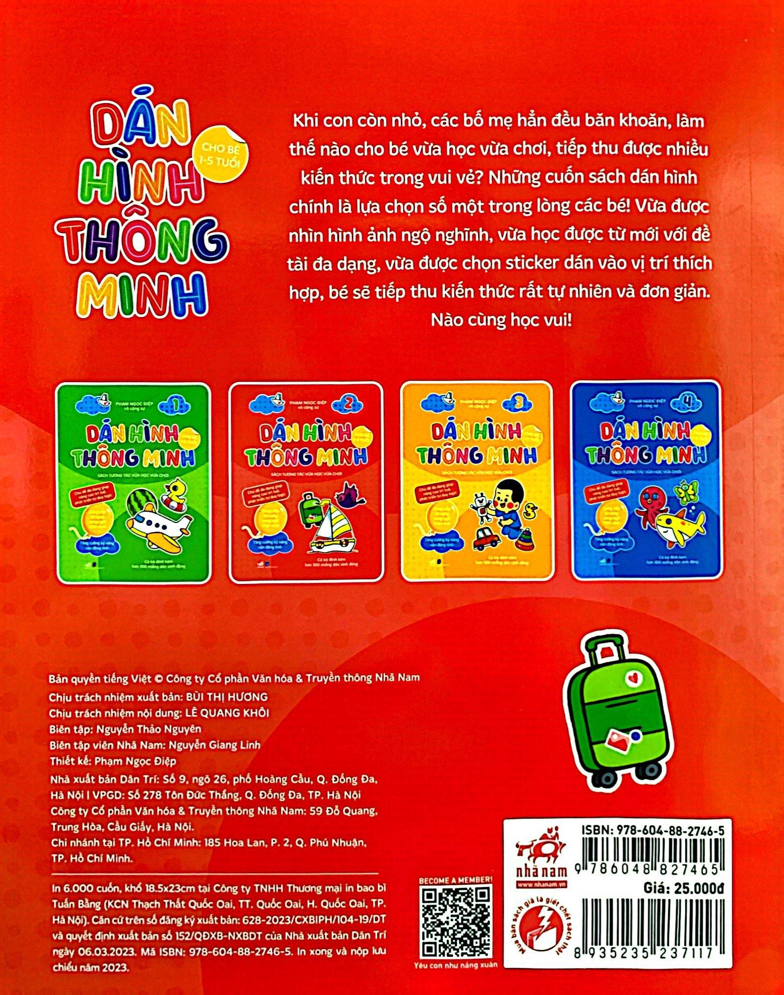Dán Hình Thông Minh - Sách Tương Tác Vừa Học Vừa Chơi - Tập 2 (Dành Cho Bé 1-5 Tuổi)