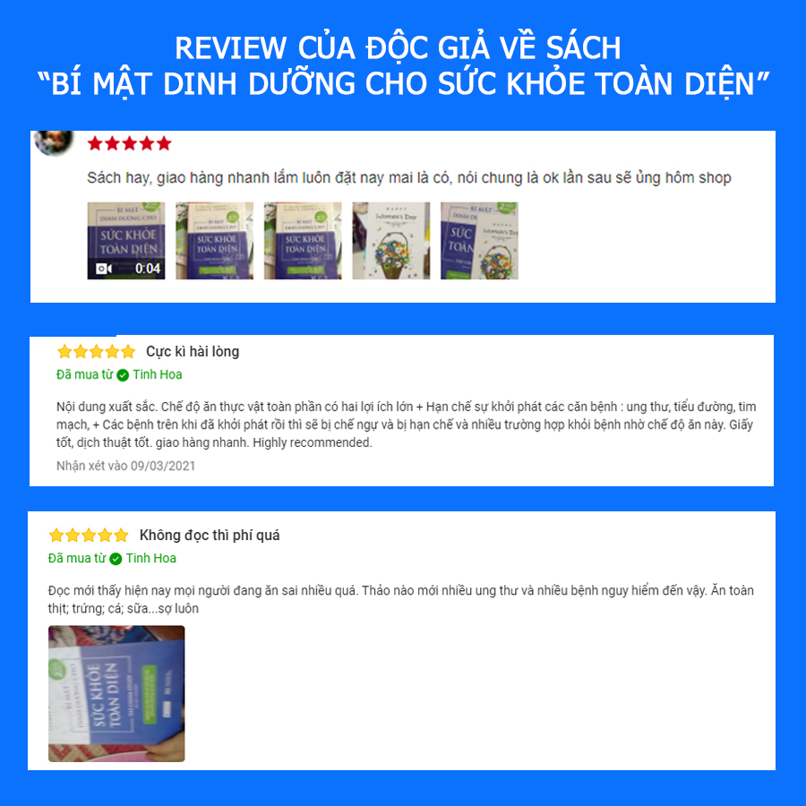 Combo 3 cuốn Bí mật dinh dưỡng (TB) + Toàn cảnh dinh dưỡng (TB) + Giải thoát ung thư