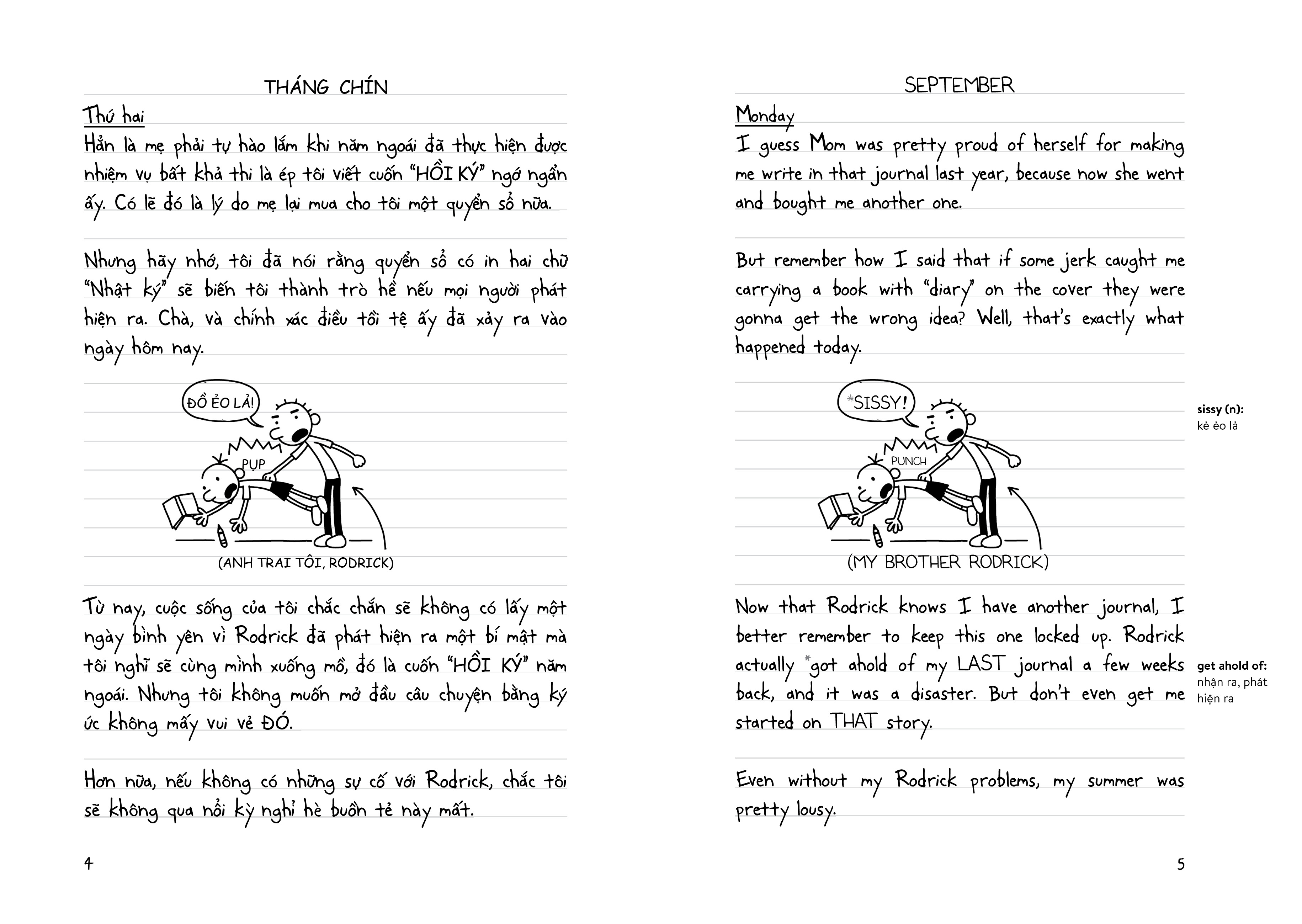 Nhật Ký Chú Bé Nhút Nhát Song Ngữ Tập 2 - Luật của Rodrick - Diary Of A Wimpy Kid