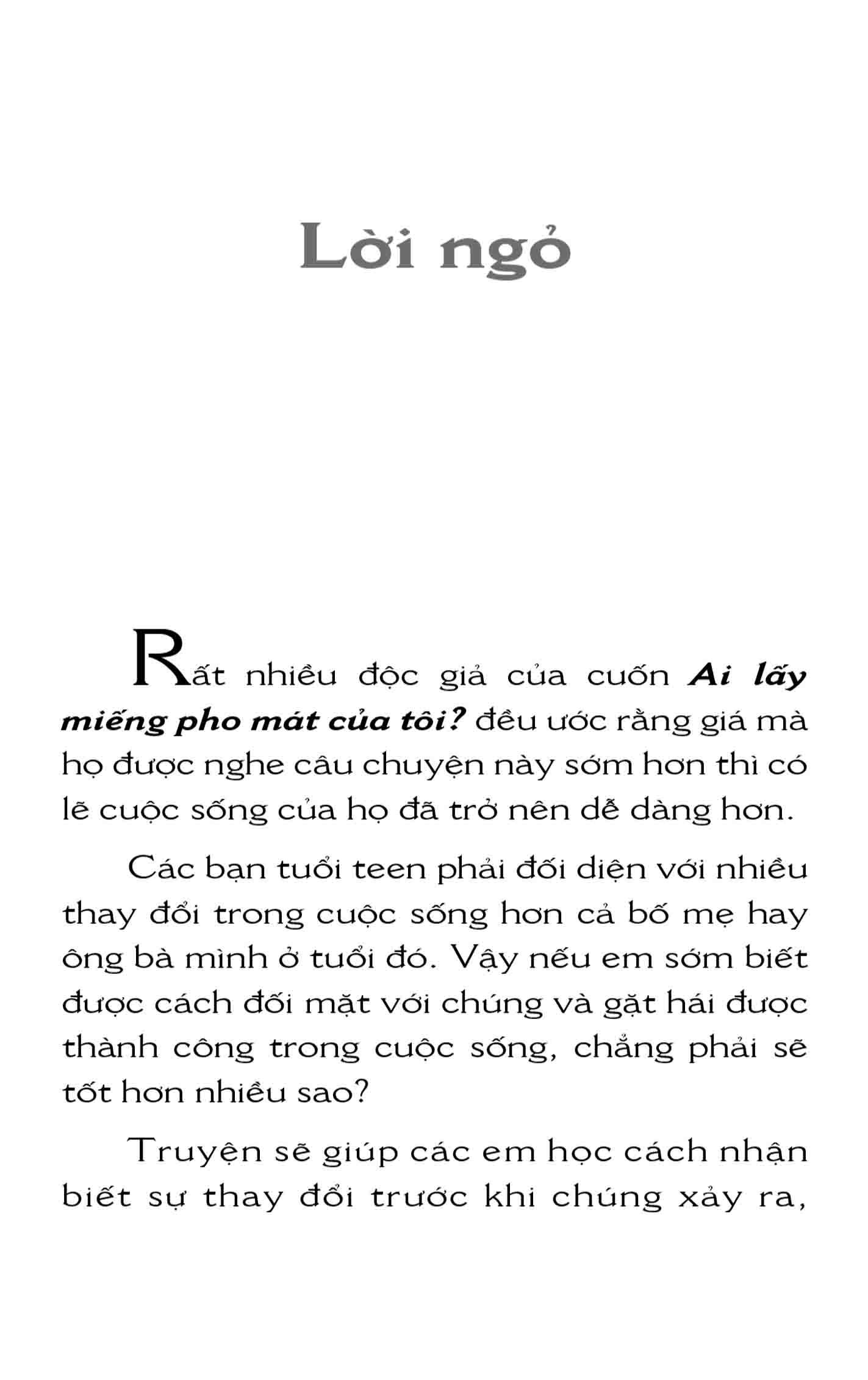 Ai Lấy Miếng Pho Mát Của Tôi ? Phiên Bản Dành Cho Độc Giả Trẻ