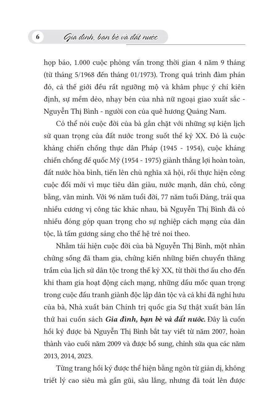 Gia đình, bạn bè và đất nước ( Hồi ký) ( Xuất bản lần thứ hai) ( bìa cứng- bản in năm 2025)