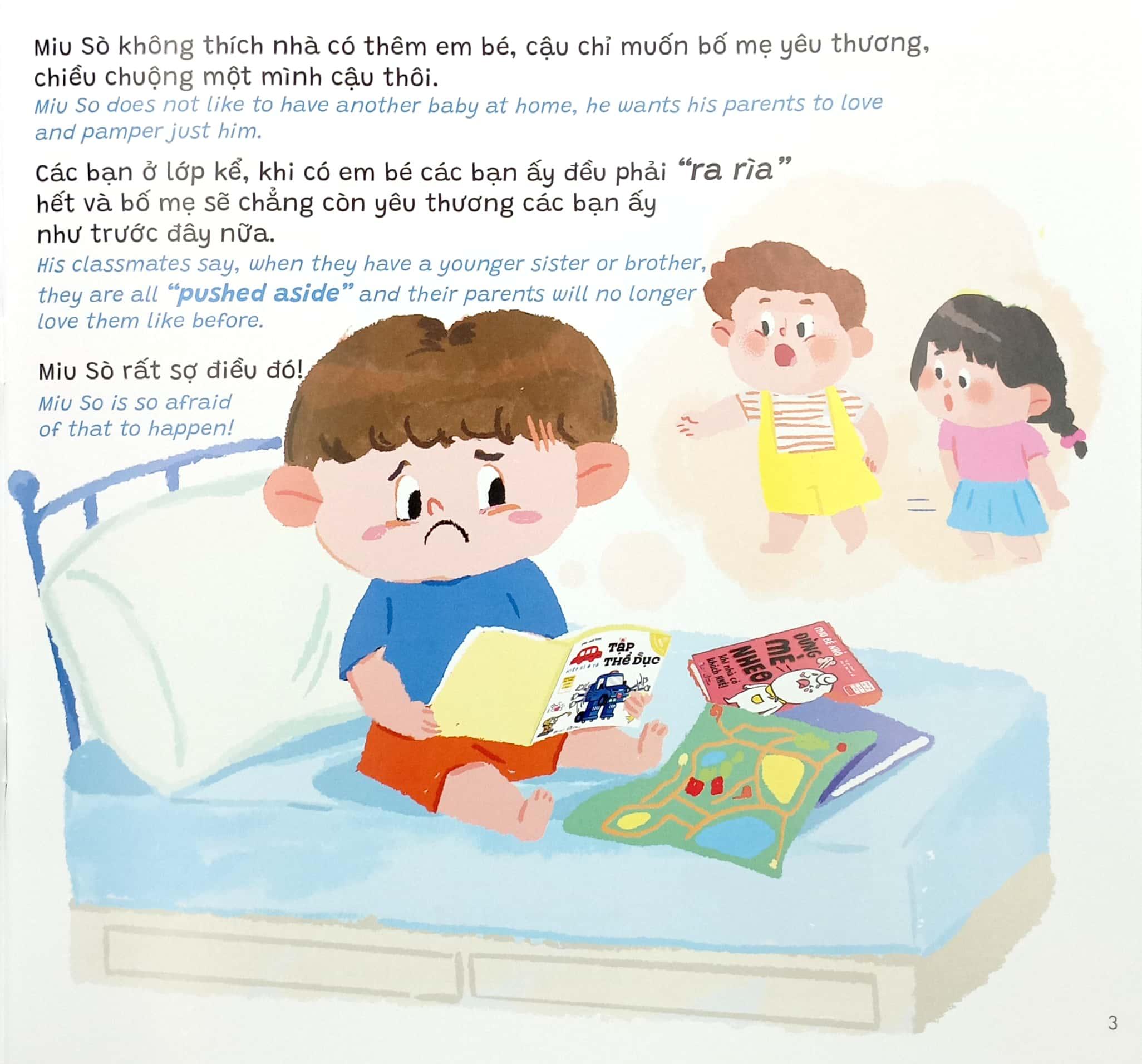 Sách Ehon Truyện Kể Cho Miu Hiểu Chuyện - Con Ghét Có Em