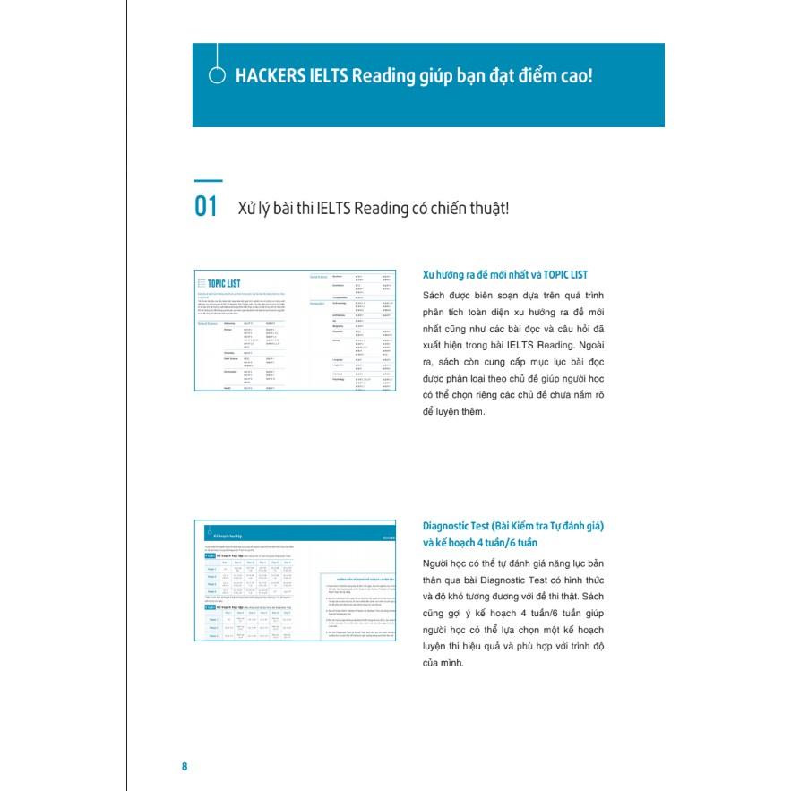 Combo 4 cuốn Hackers IELTS ( Listening + Reading + Speaking + Writing)