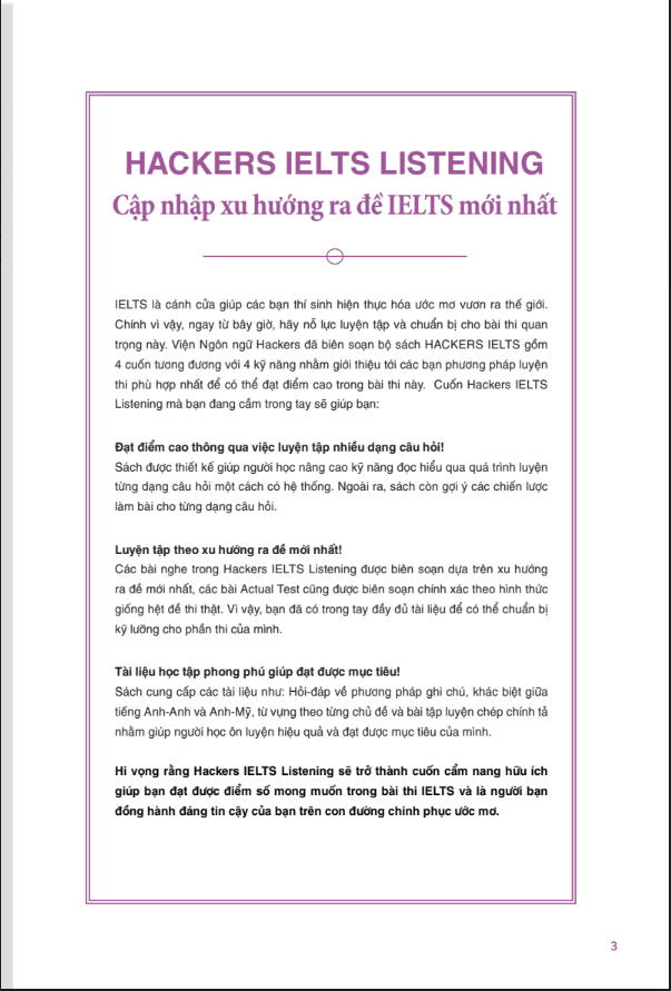 Hackers Ielts Listening (Tái Bản)