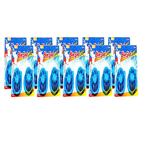 Bộ 10 Vỉ tẩy vệ sinh khử mùi bồn cầu cao cấp Hàn Quốc Blueshot - 1 viên sử dụng được 600 lần xả tương đương thời gian lên tới 1 tháng rưỡi