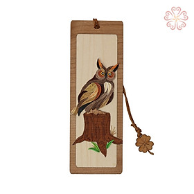 Bookmark nghệ thuật - cú nâu - size 13.5 x 5.3 cm
