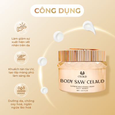 Combo 5 Kem Chống Nắng, Sữa Rửa Mặt, Tẩy Tế Bào Chết, Kem Dưỡng Trắng, Nước Hoa Hồng Celaud