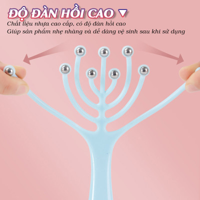 Cây massage đầu bạch tuộc cao cấp Nikio NK-01C - Thiết kế tay cầm lõm, giúp cầm nắm thoải mái và chắc chắn