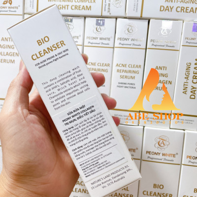 Sữa Rửa Mặt Mụn PEONY WHITE - BIO CLEANSER - Làm Sạch - Cân Bằng Da - Giảm Tác Nhân Gây Mụn 125ml