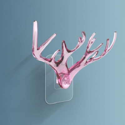 Móc Treo Đồ Vật Dán Tường Sừng Hươu Trong Suốt DEERHORN 18Cm, Móc dán tường hình sừng hươu decor trang trí nhà cửa