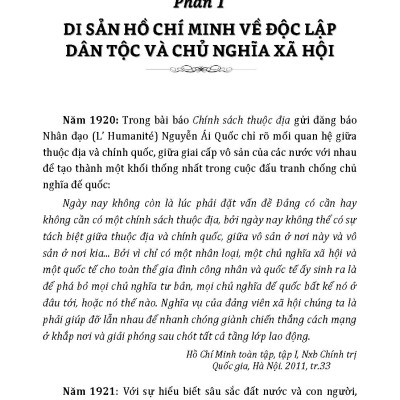 Hồ Chí Minh Gương Sáng Cho Muôn Đời - Di Sản Cho Muôn Đời Sau