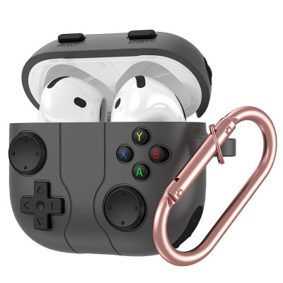 Case vỏ ốp bảo vệ dành cho tai nghe Airpods 1, 2, 3, 4, airpod Pro 1, Pro 2 silicon kèm móc kim loại - Hàng chính hãng
