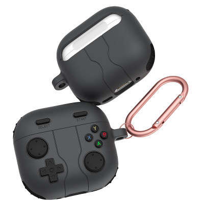 Case vỏ ốp bảo vệ dành cho tai nghe Airpods 1, 2, 3, 4, airpod Pro 1, Pro 2 silicon kèm móc kim loại - Hàng chính hãng