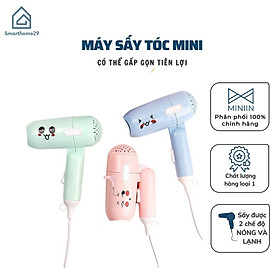 Máy Sấy Tóc Mini Cầm Tay Gấp Gọn -2 Chiều Nóng Lạnh Cao Cấp 450w - Chất Liệu Nhựa Cao Cấp- Hoạ iết Dễ Thương - Hàng Loại 1 - Chính Hãng MINIIN