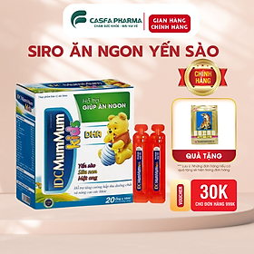 Siro ăn ngon cho bé, siro ăn ngon IDC Mum Mum ăn ngon ngủ ngon tiêu hóa khỏe, trẻ ăn ngon hộp 20 ống