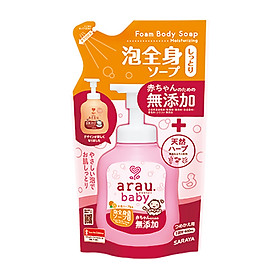 Bọt Tắm Gội Thảo Mộc Arau Baby Dưỡng Ẩm Túi 400ml - Cam