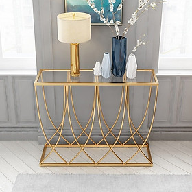 Bàn console bàn trang trí CICI mặt kính chân sắt Juno sofa CST033 120x30x80 cm nhiều màu lựa chọn