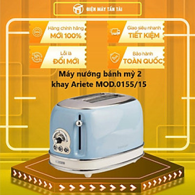 Nướng bánh mỳ 2 khay (Màu xanh da trời) Ariete MOD. 0155/15 - Hàng chính hãng