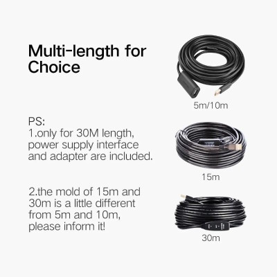 Ugreen UG10319US121TK 5M màu Đen Cáp tín hiệu nối dài USB 2.0 có chip khuếch đại cao cấp - HÀNG CHÍNH HÃNG