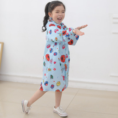 Áo mưa bé gái dáng dài hoạ tiết nhân vật hoạt hình đáng yêu