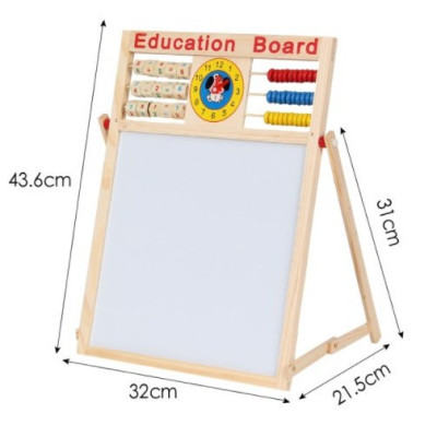 Bảng Ghép Nam Châm 2 Mặt Bằng Gỗ Giúp Bé Học Chữ Và Số (Education Board)