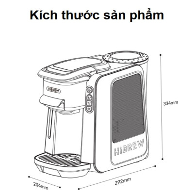 Máy pha cà phê 4 trong 1, Espresso, Viên Nén Nespresso, Nescafe Dolce, Kcup Thương hiệu Mỹ cao cấp HiBREW - H6 - HÀNG CHÍNH HÃNG