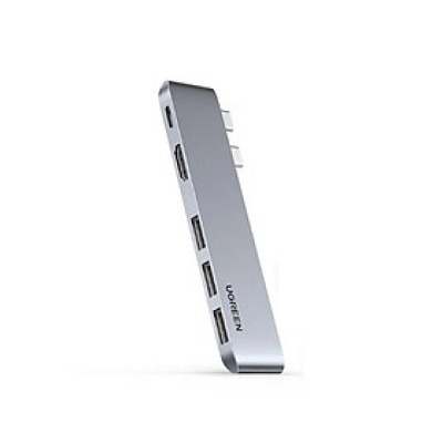 Ugreen UG60559CM251TK màu xám Type C Pro Hub 4K cho Macbook Pro / Air 16 " / 15" / 13" 100W sạc PD + 4K HDMI + 3 x USB 3.0 + Thunderbolt 3 8K - HÀNG CHÍNH HÃNG