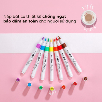 Hộp 24 Bút Lông Màu Acrylic Markers 1 Đầu - Colokit ACM-C004