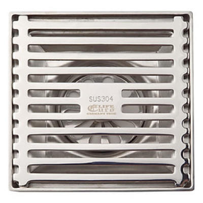 Phễu thu sàn - thoát sàn chống hôi Inox SUS 304, 10cm x 10cm Eurolife EL-HG04 ( Trắng bạc)