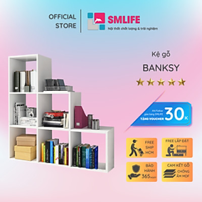 Giá sách gỗ công nghiệp thiết kế độc đáo SMLIFE Banksy