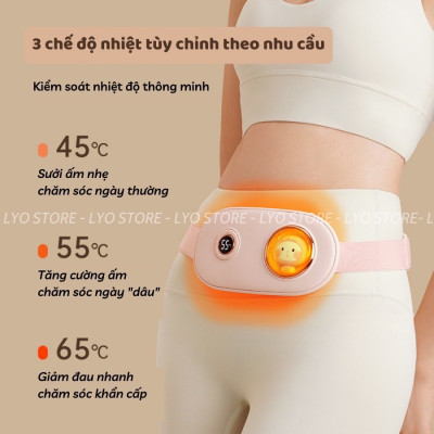 Đai Chườm Nóng Massage Bụng KAW 6 Chế Độ Màn LED Thông Minh, Giảm Đau Bụng Kinh Nhanh Chóng, Làm Ấm Vùng Bụng Vùng Lưng