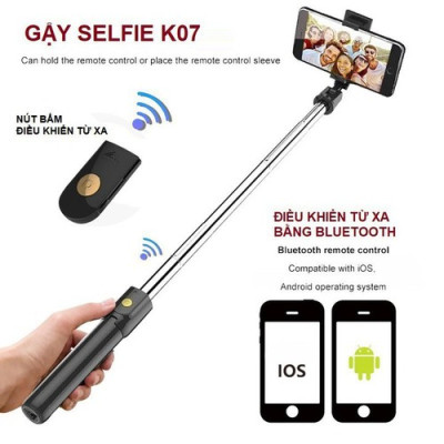 Gậy chụp hình tự sướng K07 kèm nút bluetooth điểu khiển từ xa hàng TiMa.lala - hàng chính hãng