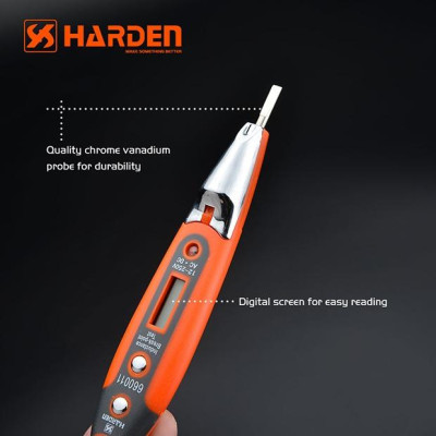 Bút thử điện kiểm tra đa chức năng chuyên nghiệp Harden có đèn, màn hình điện tử hiện số 660011
