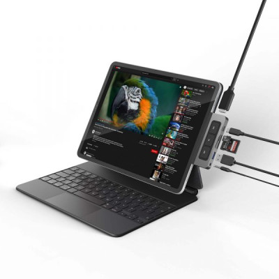 CỔNG CHUYỂN CHO IPAD ĐA PHƯƠNG DIỆN HYPERDRIVE MEDIA 6-IN-1 HDMI 4K/60HZ USB-C HUB HD449 - HÀNG CHÍNH HÃNG