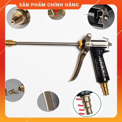 Bộ dây vòi xịt nước rửa xe, tưới cây , tăng áp 3 lần, loại 15m 206318 đầu đồng, cút, nối PE