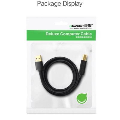 Ugreen UG10352US135TK 5M màu Đen Cáp USB 2.0 sang USB B máy in đầu mạ vàng - HÀNG CHÍNH HÃNG